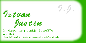 istvan justin business card